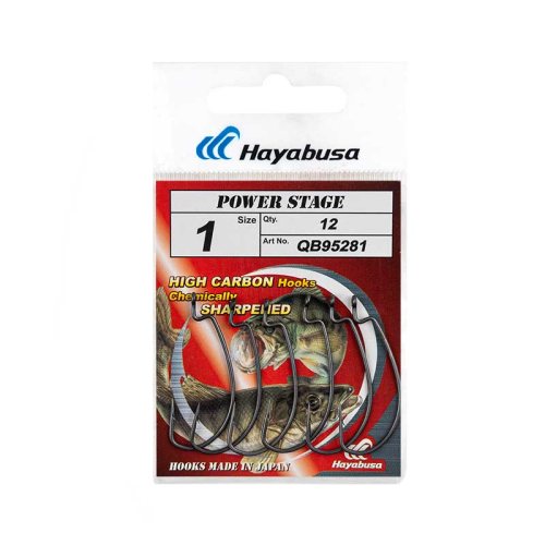 Офсетные крючки Hayabusa Power Stage #1 черный матовый (12)